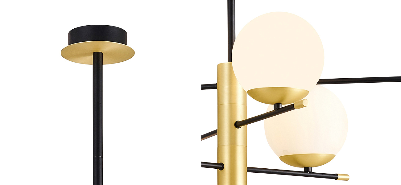 Люстра Черная с Золотом Spike Balls Hanging 6 Lamp Люстра Черная с Золотом Spike Balls Hanging 6 Lamp - Loft-Concept в Костроме