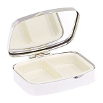 Таблетница карманная прямоугольная с 2-мя отделениями с зеркалом и накладкой из натурального камня Флюорит Silver Stone Pillboxes варинант исполнения - 3 | Loft Concept в Костроме