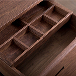 Прикроватный столик деревянный с 2-мя ящиками Moon Walnut Furniture варинант исполнения - 1 | Loft Concept в Костроме