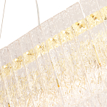 Люстра подвесная овальная с рельефными стеклянными панелями и золотым металлическим каркасом Textured Glass Chandelier варинант исполнения - 3 | Loft Concept в Костроме