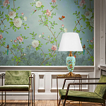 Настольная лампа голубая с изображением птиц Slip Away варинант исполнения - 5 | Loft Concept в Костроме