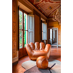 Дизайнерское кожаное кресло в форме руки Poltronova Joe Gold  Armchair варинант исполнения - 7 | Loft Concept в Костроме