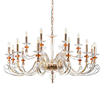 Люстра с 18-ю лампочками и изогнутыми прозрачными элементами из стекла Twisted Glass Candles Chandelier варинант исполнения - 1 | Loft Concept в Костроме