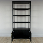 Стеллаж со стеклянными полками Elsa Dreams Black варинант исполнения - 3 | Loft Concept в Костроме