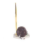 Часы настольные с шариковой металлической ручкой из натурального камня Stone Clock варинант исполнения - 3 | Loft Concept в Костроме