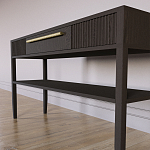 Дизайнерская Консоль с полкой и ящиком Primo Темный орех варинант исполнения - 5 | Loft Concept в Костроме