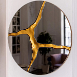 Зеркало кругле с декоративной золотой вставкой Golden Tree варинант исполнения - 4 | Loft Concept в Костроме