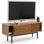 ТВ-тумба из дуба и плетеного ротанга Wicker Chasey TV Stand варинант исполнения - 5 | Loft Concept в Костроме