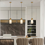 Подвесной светильник светодиодный с цилиндрическим плафоном Stone Helios варинант исполнения - 6 | Loft Concept в Костроме