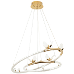 Кольцевая люстра с декором в виде бабочек Glass Butterflies Two Rings Chandelier варинант исполнения - 2 | Loft Concept в Костроме