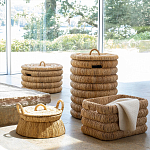 Плетеная корзина с крышкой из плетеного бананового дерева Zuwena Wicker Basket варинант исполнения - 6 | Loft Concept в Костроме