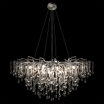 Люстра подвесная с прозрачными стеклянными подвесками в форме капель Диаметр 100 см Droplet Chandelier варинант исполнения - 13 | Loft Concept в Костроме