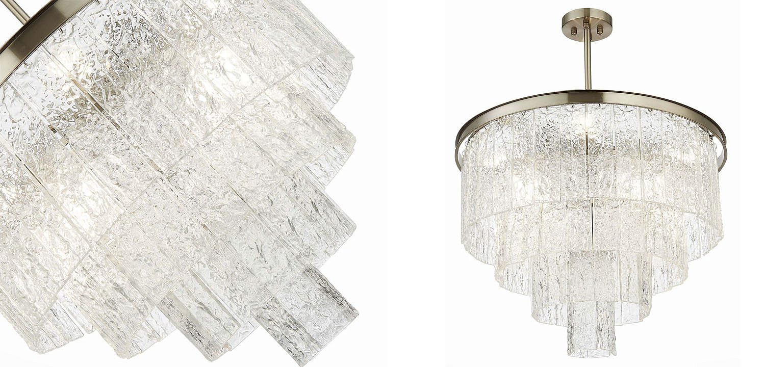 Люстра Renea Textured Glass Chandelier Nickel D60 Люстра Renea Textured Glass Chandelier Nickel D60 - Loft-Concept в Костроме