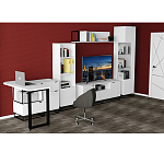 Стеллаж книжный белый с 3-мя открытыми полками и дверкой Strict Lines варинант исполнения - 6 | Loft Concept в Костроме