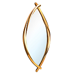 Зеркало овальное в деревянной золотистой раме Oval Gold Lines варинант исполнения - 1 | Loft Concept в Костроме
