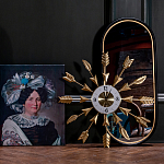 Часы настенные золотые из металла с декором в виде стрел Current Time варинант исполнения - 3 | Loft Concept в Костроме