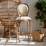 Барный стул из массива бука светло-зеленый с растительным орнаментом Raffael Angel Green Bar stool варинант исполнения - 7 | Loft Concept в Костроме