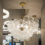 Люстра подвесная с рифлёными стеклянными шарами в форме воздушного облака Berries Chandelier варинант исполнения - 4 | Loft Concept в Костроме