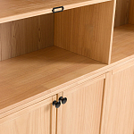 Книжный шкаф из массива сосны с металлической лестницей Burton Wood Cabinet варинант исполнения - 7 | Loft Concept в Костроме