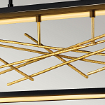 Люстра прямоугольная черного цвета с декором в виде ветвей в золотой отделке Hinkley варинант исполнения - 6 | Loft Concept в Костроме