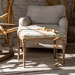 Банкетка из массива бука светло-зеленая с растительным орнаментом Raffael Angel Floral Banquette варинант исполнения - 6 | Loft Concept в Костроме