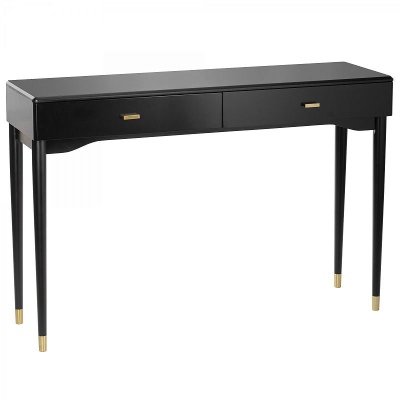 Консоль Console Two Drawers Черный Глянцевое золото Консоль Console Two Drawers Черный Глянцевое золото в Костроме | Loft Concept