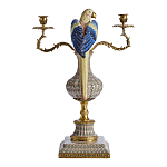 Подсвечникв образе попугая из фарфора с бронзовыми элементами Eden Garden варинант исполнения - 3 | Loft Concept в Костроме