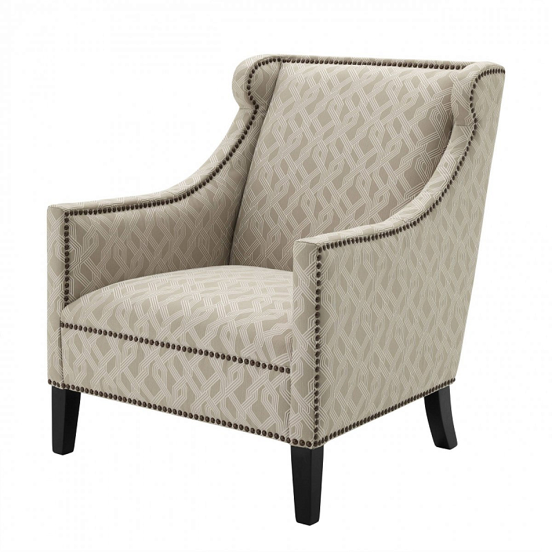 Кресло Eichholtz Chair Jenner Grey Бежево-серый Черный Кресло Eichholtz Chair Jenner Grey Бежево-серый Черный в Костроме | Loft Concept