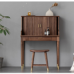 Туалетный стол деревянный с ящиком и зеркалом Moon Walnut Furniture варинант исполнения - 3 | Loft Concept в Костроме