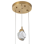 Подвесной светильник с 3-мя хрустальными плафонами Esme Crystal Brass Trio Hanging lamp варинант исполнения - 2 | Loft Concept в Костроме