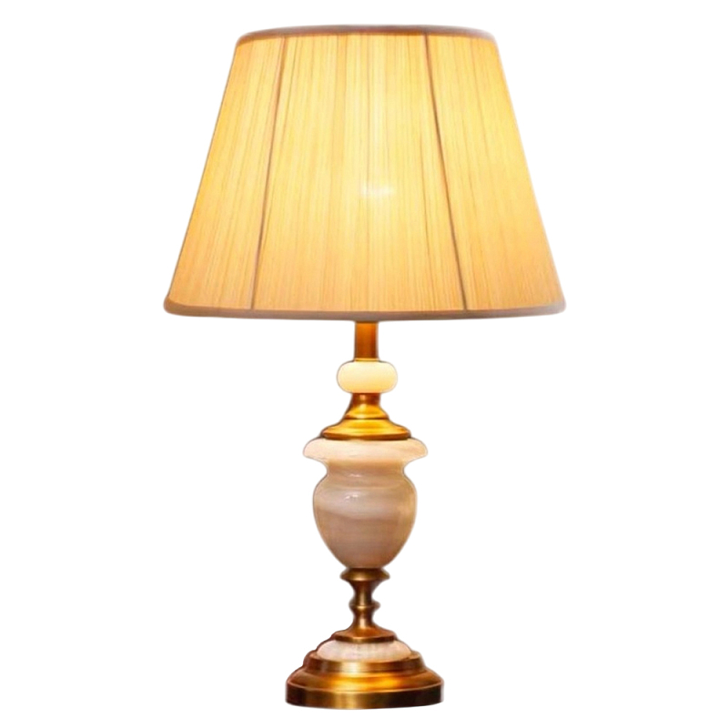 Настольная лампа керамическая с тканевым абажуром Millennium Бронза Белый в Костроме | Loft Concept 