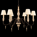 Люстра на металлическом основании с 6-ю белыми тканевыми абажурами Terrain варинант исполнения - 6 | Loft Concept в Костроме