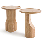 Приставной столик из массива дерева Walnut Triple варинант исполнения - 11 | Loft Concept в Костроме