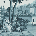 Обои ручная роспись Views of Italy Mare Verde варинант исполнения - 1 | Loft Concept в Костроме