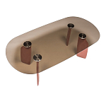 Обеденный стол со стеклянной столешницей и розовыми ножками с тканевой обивкой Wrigley варинант исполнения - 1 | Loft Concept в Костроме