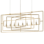Люстра золотая из пересекающихся прямоугольных элементов Thin Intersecting Rectangles варинант исполнения - 2 | Loft Concept в Костроме