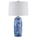 Настольная лампа керамическая с бело-синими мазками Painterly Strokes варинант исполнения - 3 | Loft Concept в Костроме