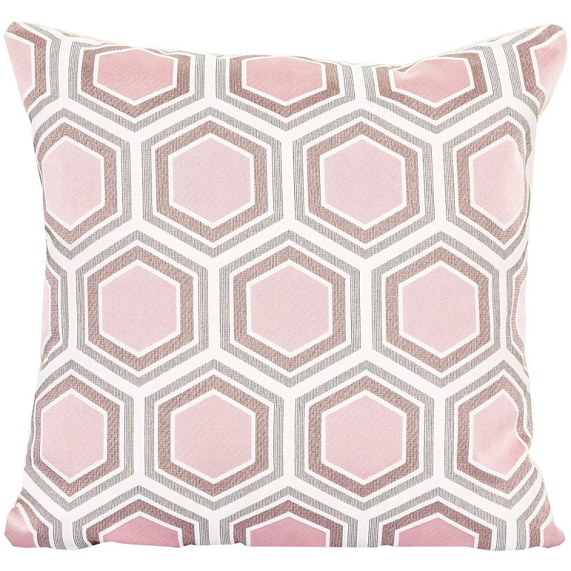 Подушка Hexagon Pink Geometry Белый Розовый пастельный Подушка Hexagon Pink Geometry Белый Розовый пастельный в Костроме | Loft Concept