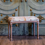 Банкетка из массива бука светло-зеленая с растительным орнаментом Raffael Angel Floral Banquette варинант исполнения - 5 | Loft Concept в Костроме