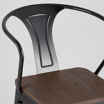 Черный глянцевый стул с сиденьем из натурального дерева TOLIX варинант исполнения - 6 | Loft Concept в Костроме