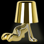 Настольная лампа фигурная цвета золото с гладким абажуром Высота 17 см Sophia варинант исполнения - 3 | Loft Concept в Костроме