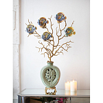 Ваза зеленая с бронзовыми ветвями и фарфоровыми рыбками Eden Garden варинант исполнения - 4 | Loft Concept в Костроме