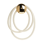 Бра с круглым золотистым основанием и белыми изогнутыми световыми линиями Luke Lampco Tracer Lamp варинант исполнения - 1 | Loft Concept в Костроме