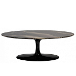 Стол журнальный овальный с столешницей из искусственного мрамора Alonso Gloss варинант исполнения - 1 | Loft Concept в Костроме