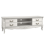 ТВ-тумба белая из массива бука с 4-мя ящиками и 2-мя полками White Provence варинант исполнения - 1 | Loft Concept в Костроме