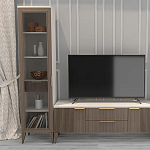 Витрина левая 1-дверная с ящиком и 5-ю белыми полками Harper Line варинант исполнения - 1 | Loft Concept в Костроме