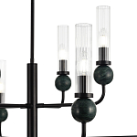 Люстра с 8-ю плафонами в форме стеклянных трубок и мраморных декоративных элементов Montreal варинант исполнения - 5 | Loft Concept в Костроме