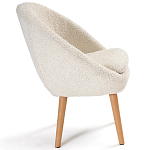 Кресло на деревянных ножках с обивкой из ткани букле Aldo Boucle Armchair варинант исполнения - 3 | Loft Concept в Костроме