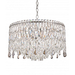 Люстра круглая с хрустальными подвесками на серебряном каркасе Roul Crystal Light варинант исполнения - 5 | Loft Concept в Костроме