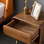 Прикроватная деревянная тумба с ящиком и нишей для хранения Moon Walnut Furniture варинант исполнения - 2 | Loft Concept в Костроме